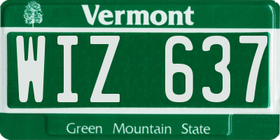VT license plate WIZ637