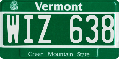 VT license plate WIZ638