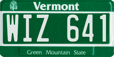 VT license plate WIZ641