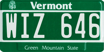 VT license plate WIZ646