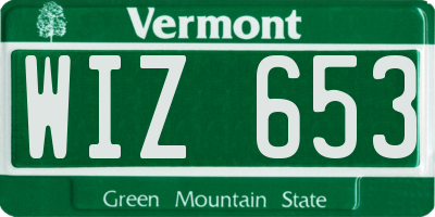 VT license plate WIZ653