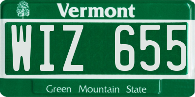 VT license plate WIZ655