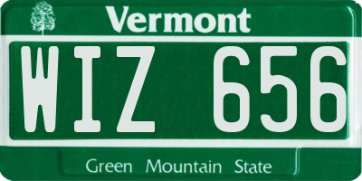 VT license plate WIZ656