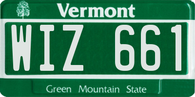 VT license plate WIZ661