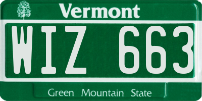 VT license plate WIZ663