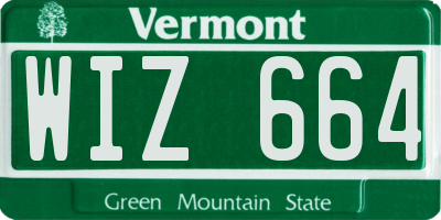 VT license plate WIZ664