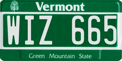 VT license plate WIZ665