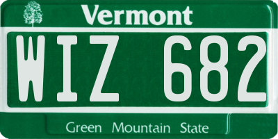 VT license plate WIZ682