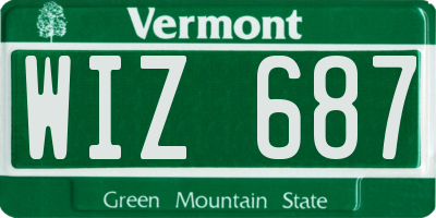 VT license plate WIZ687