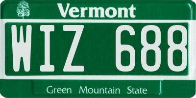 VT license plate WIZ688