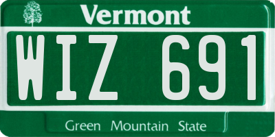 VT license plate WIZ691