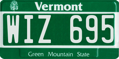 VT license plate WIZ695