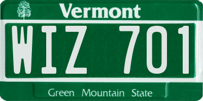 VT license plate WIZ701