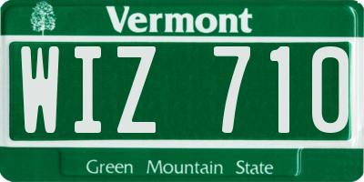VT license plate WIZ710