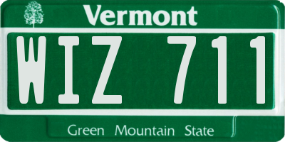 VT license plate WIZ711