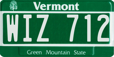 VT license plate WIZ712