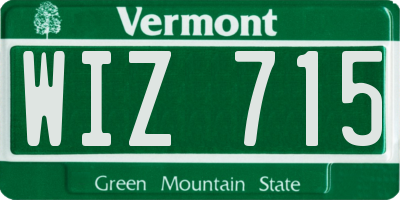 VT license plate WIZ715