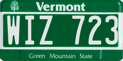 VT license plate WIZ723