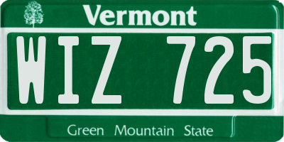 VT license plate WIZ725