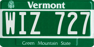 VT license plate WIZ727