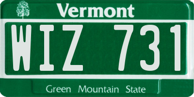 VT license plate WIZ731