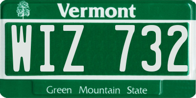 VT license plate WIZ732