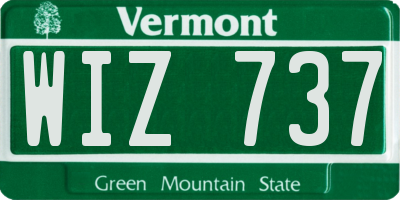 VT license plate WIZ737