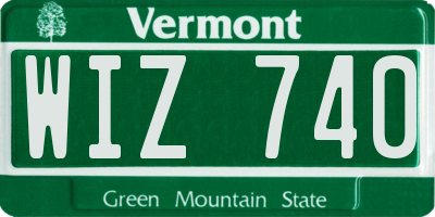 VT license plate WIZ740