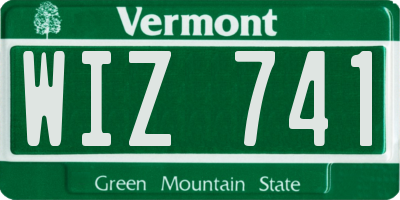 VT license plate WIZ741