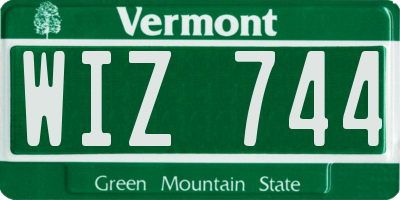 VT license plate WIZ744