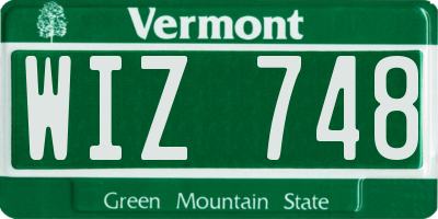 VT license plate WIZ748