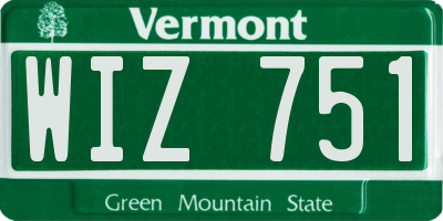 VT license plate WIZ751