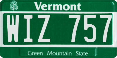 VT license plate WIZ757