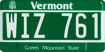 VT license plate WIZ761