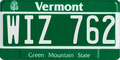VT license plate WIZ762