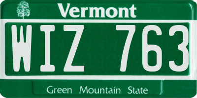VT license plate WIZ763