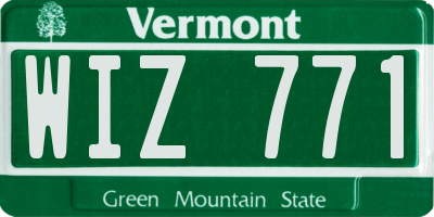VT license plate WIZ771