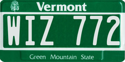 VT license plate WIZ772