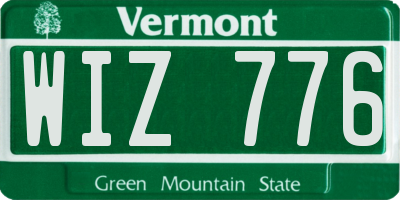 VT license plate WIZ776