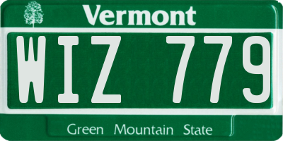 VT license plate WIZ779