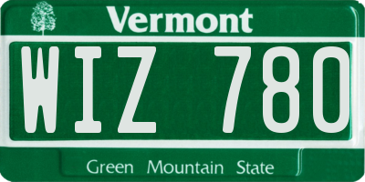 VT license plate WIZ780