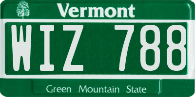 VT license plate WIZ788