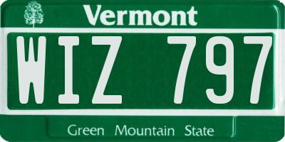 VT license plate WIZ797