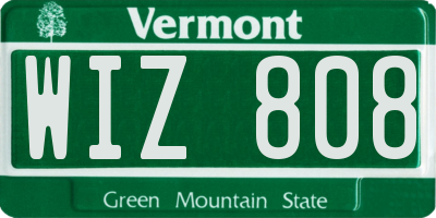 VT license plate WIZ808