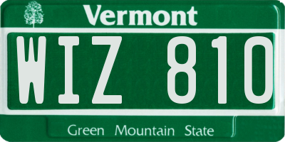 VT license plate WIZ810