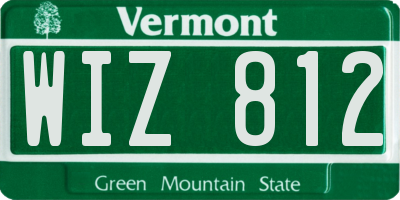 VT license plate WIZ812