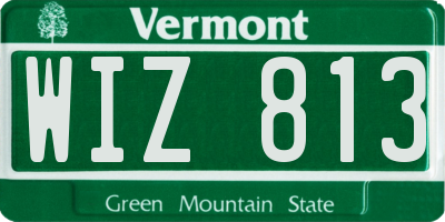 VT license plate WIZ813