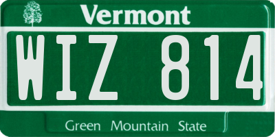 VT license plate WIZ814