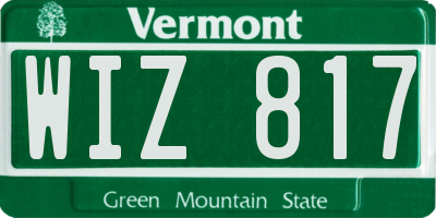 VT license plate WIZ817