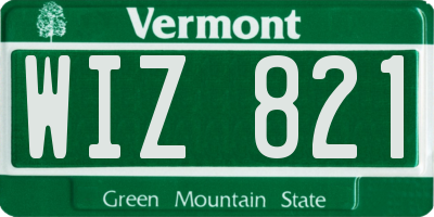 VT license plate WIZ821